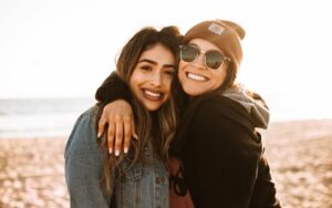 Smiling female friends had successful dental crowns procedure in Chattanooga